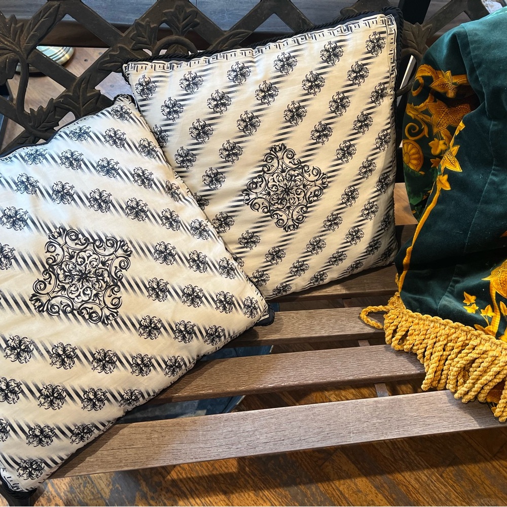 Vintage Versace pair of pillows 16” square